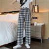 Vintage Plaid Women Pants High Waist Wide Leg Straight Pant Loose Casual Female Trousers Wide Leg Pant Fashion Streetwear