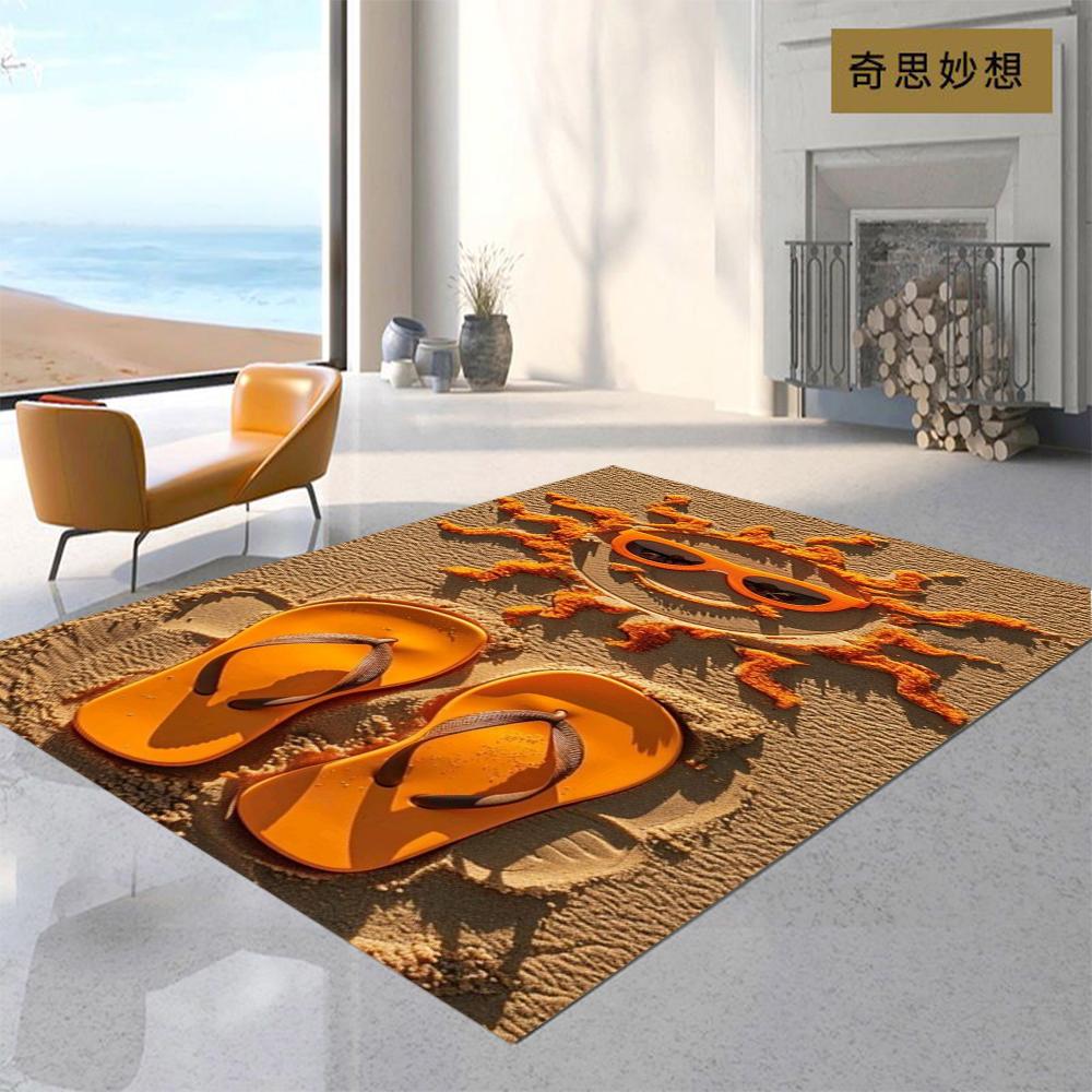 Starfish Beach Shell Sea Star Sand Carpet Rug for Living Room Bedroom Home Sofa Decoration Kids Play Non-slip Floor Mat