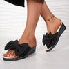 Fashion Ladies Shoes 2025 Fashion Open Toe Women's Slippers Summer Outdoor Casual Butterfly-knot Plus Size Best Seller Wedge Slippers