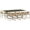 VidaXL Garden Dining Set and Cushions 9 Pcs Beige Poly Rattan 3278049