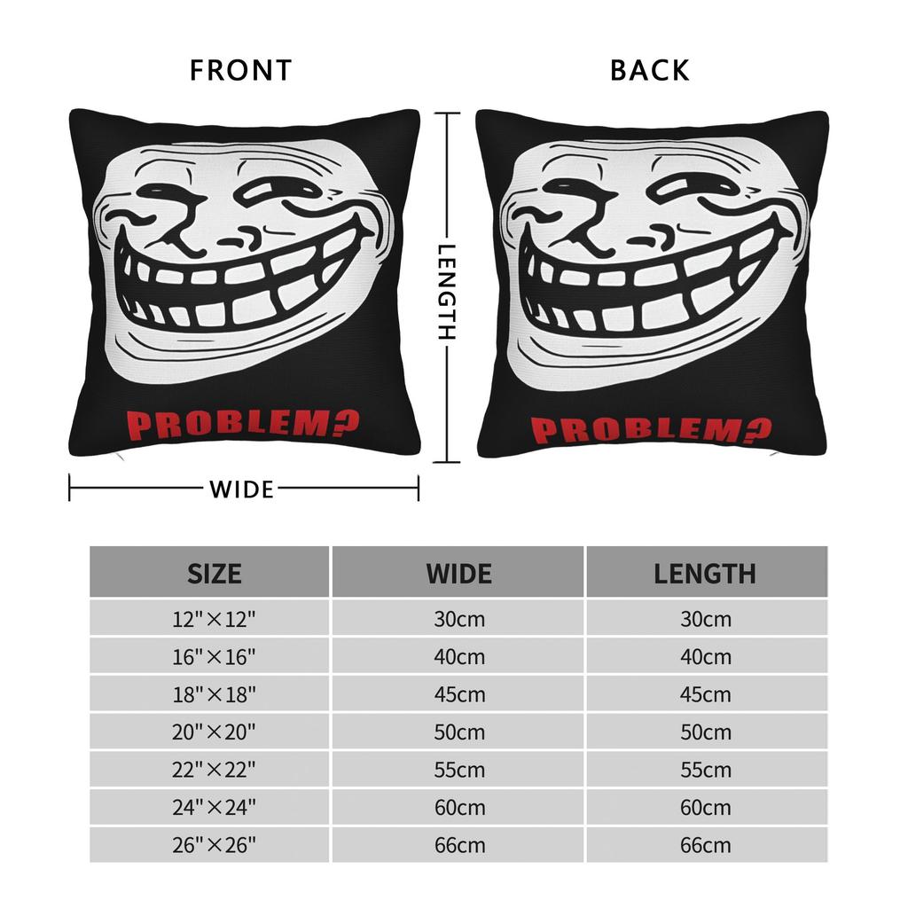Trollface Meme Rage Comic Funny Troll Joke Internet Pillowcases  Vintage Pillow Case For Wedding Party Home Decor Pillow Cover