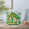 2D Flat St. Patricks Day Cottage DIY Diamond Painting Tabletop Ornaments Kit Desktop Diamond Art Kits Bedroom Table Decoration