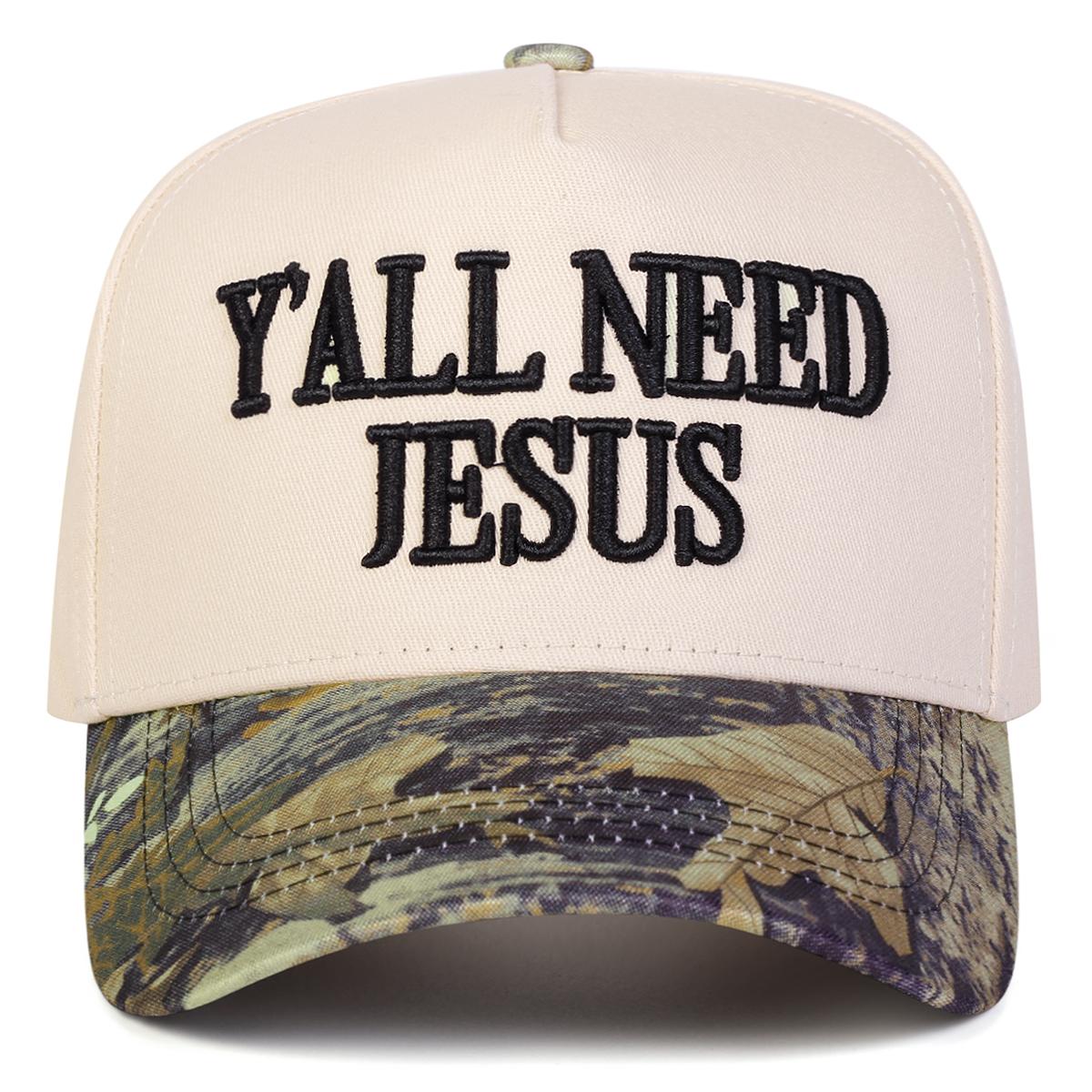 

Unisex Y All Need Jesus Embroidery Baseball Caps Spring Autumn Outdoor Adjustable Casual Hats Sunscreen Hat Sports Cap