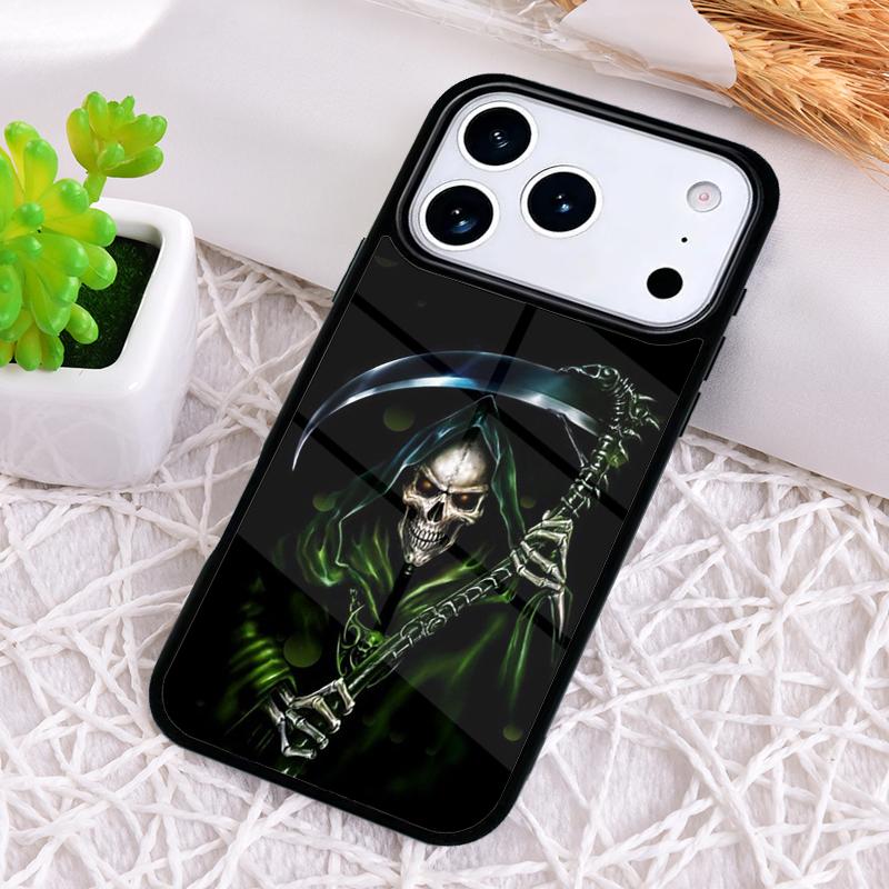 Reaper Skull Skeleton Shockproof Phone Case for iPhone 17 Air 16e 15 11 12 14 13 Pro Max Cover Coque