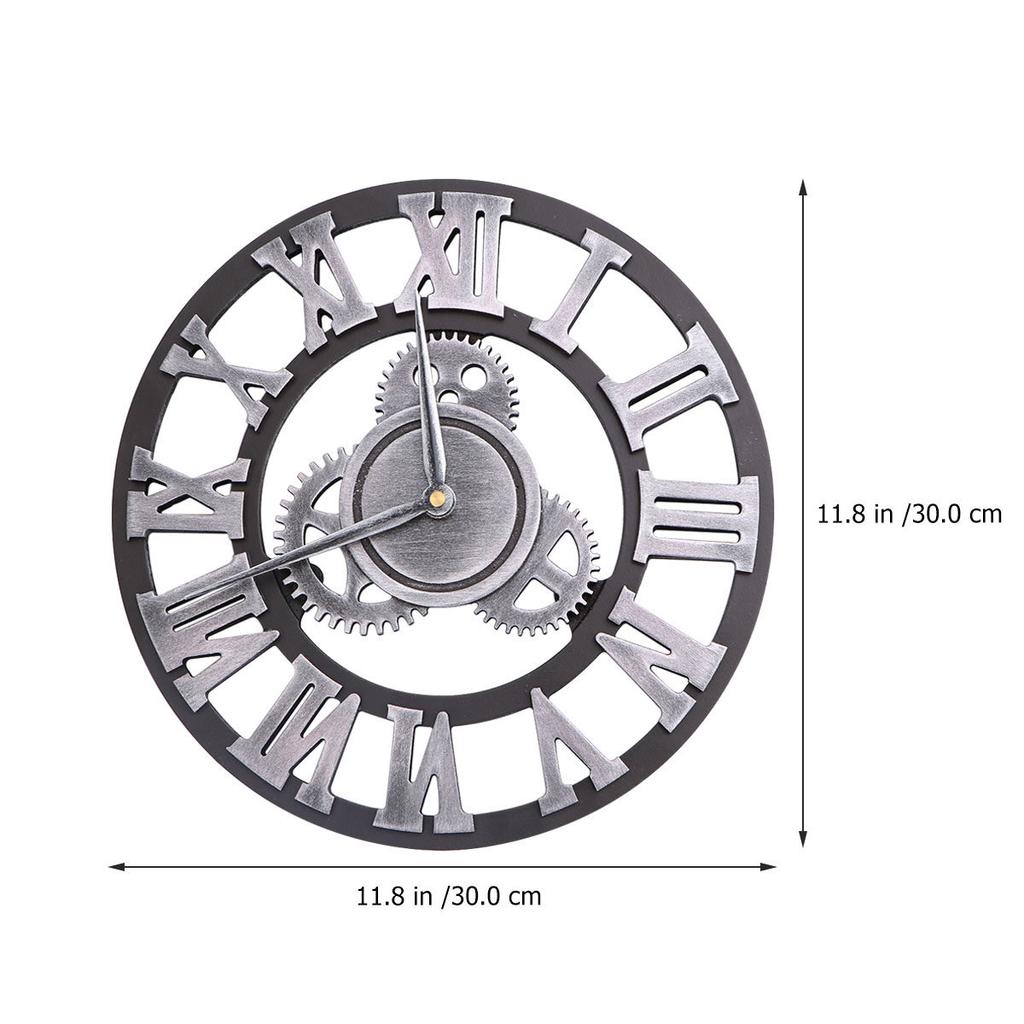 Industrial Gear Wall Clock 30Cm Golden Decorative Hanging Clock For Living Room Bedroom Kitchen Retro Creative Timepiece