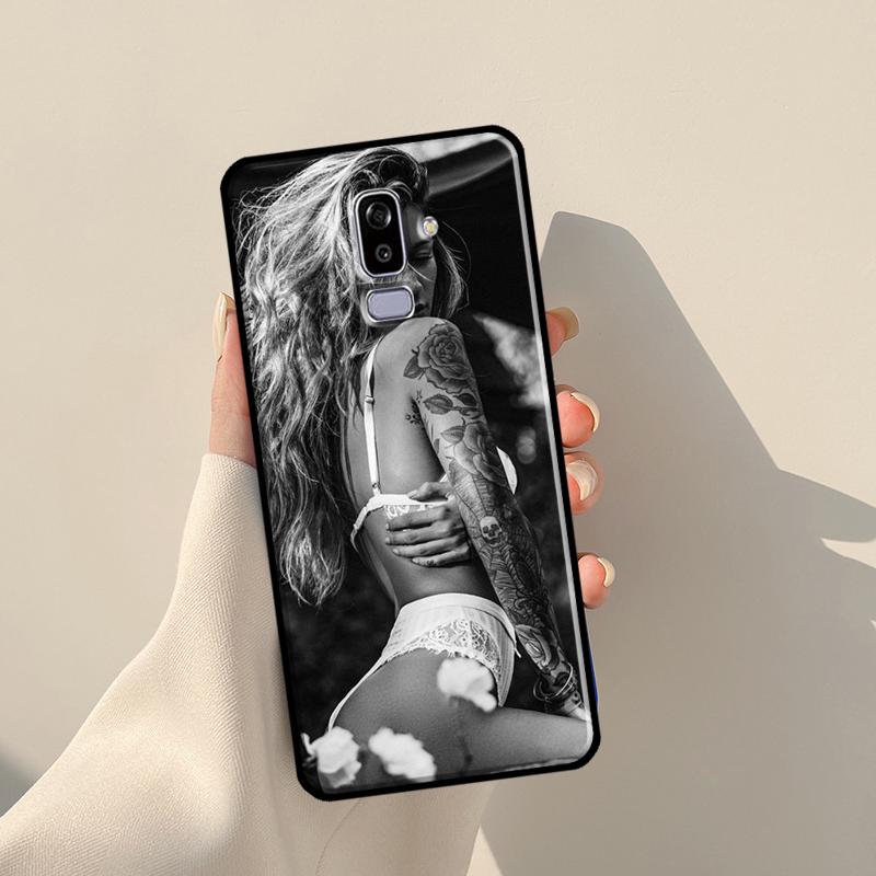

Сексуальный чехол для девочек с татуировкой для Samsung Galaxy J4 J6 Plus 2018 A6 A7 A8 A9 J8 J1 2016 A3 A5 J3 J7 J5 2017 чехол J6 2018 - J600