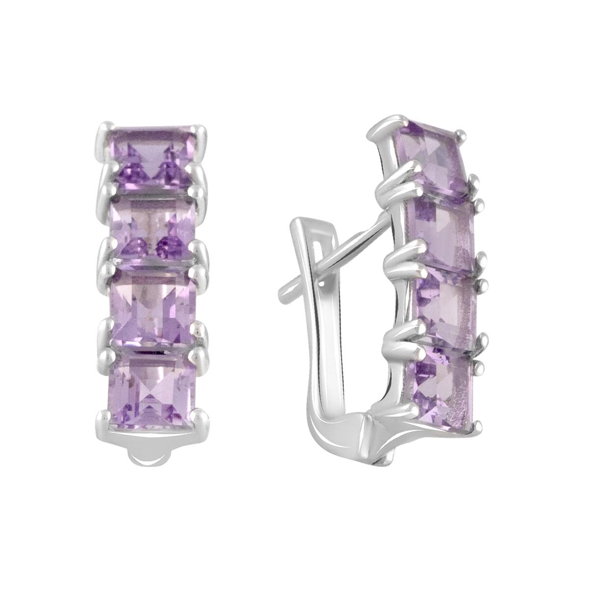 

Срібні сережки з аметистом 2.713ct (2107415) аметист
