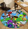 Sprunki Game Pattern Round Rug, Indoor/Outdoor Mat, for Picnic, Gameroom, Bedroom, Office, Living Room, Home Decor Carpet, Birthday Gift