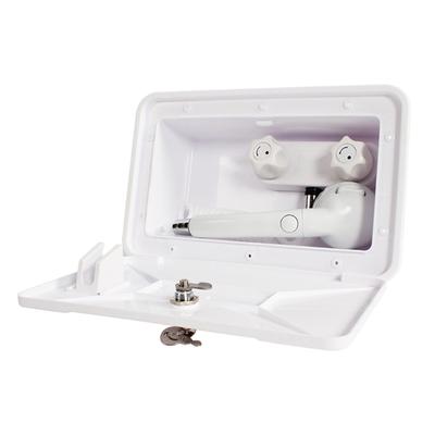 Easy Installation RV Shower Box with Lock Adjustable Water Volume Sprayer for RV Motorhome Trailer Boat