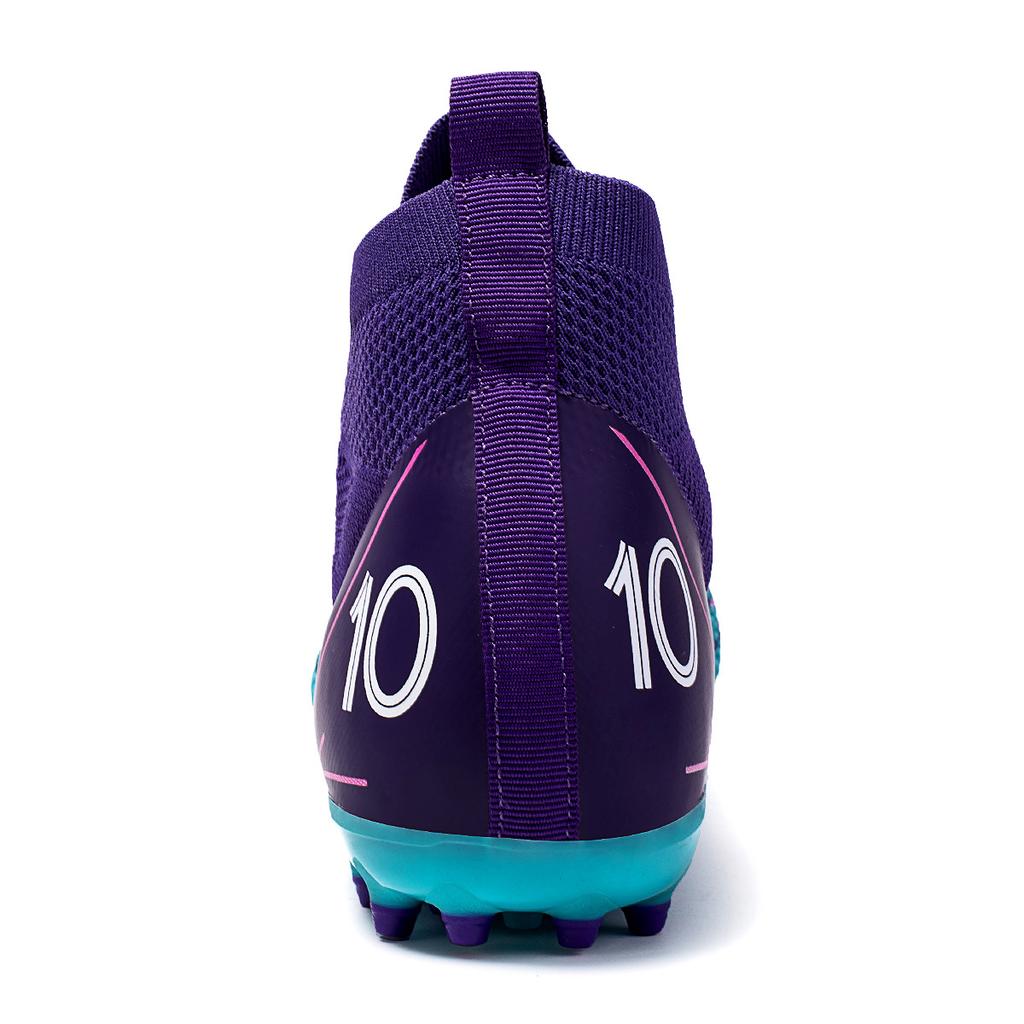 High-Top Football Shoes Ag Nails, Boys And Girls, Teenagers And Students Fly-Woven Breathable Mesh Sports Shoes