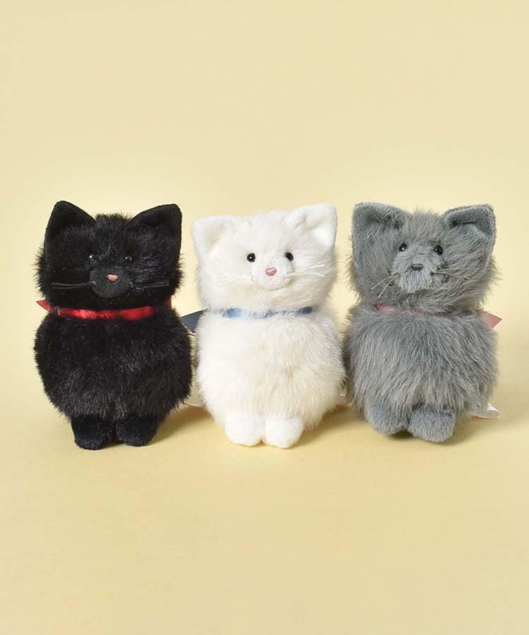 Bleu Bleuet Fluffy Cat Plush Stuffed Animal Toy, Mascot, Soothing, (White)