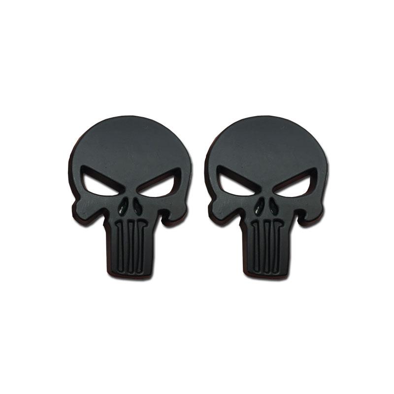 

2 PCS Car Styling 3D Metal Stickers Skull Emblem Decal Badge Car Waterproof Sticker Auto Red Black Sliver чёрный