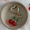 Elegant Sturde Metal Lovely Cherrys Charm Pendant Lock Keyring Fashion Accessory for Stylish Girls Women Ladies
