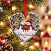 Decorative Wooden Crafts Christmas Tree Pendants with Red Rope, Cute Cartoon Hanging Ornaments Gifts for Family Holiday Home Decoration, Fireplace And