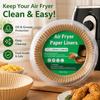 Air Fryer Paper Liners, 25 Round 20cm Brown Perforated Ruffled Disposable Inserts for Basket Cooking, Baking and Cleanup
