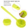 Silicone Soft Long Handle Shower Exfoliating Brush Body Scrubber Bath Shower Massage Brush