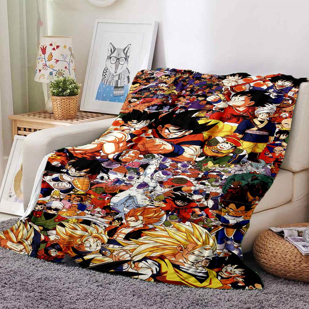 Dragon Ball Heroes Collage Flannel Blanket Super Soft Warm Cozy Blanket For Sofa Bed Office Travel Allseason Home Decor Gift