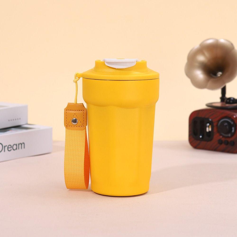 With Lid Thermal Cup Stainless Steel Vacuum Insulated Cup Eight-Angle Coffee Cup  Outdoor Travel