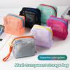 Portable Mesh Cosmetic Bag Dopamine Color Storage Makeup Case Women Mesh Toiletry Storage Pouch Organizer Sundries Storage Bag