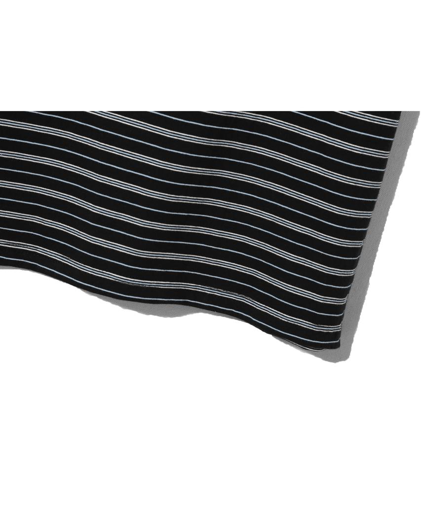 BASEMOMENT Striped Border Crop T-Shirt Black