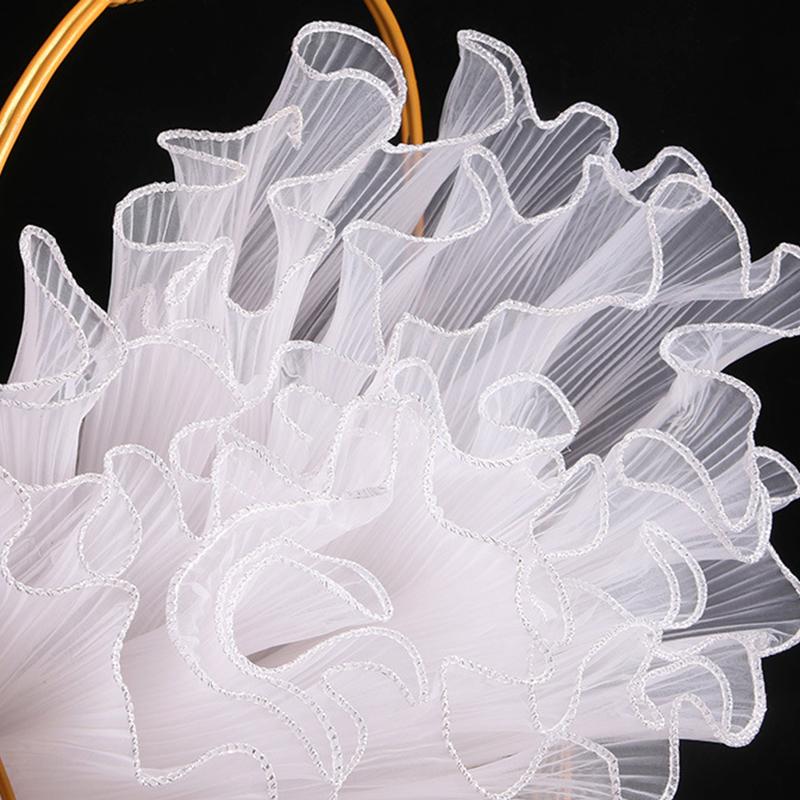 4Yards*28CM Packaging Lace Paper Flower Wrapping Mesh Yarn Bouquet Roll Wave Yarn Pearl Edge Mesh Handmade Crafts Florist