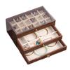 Transparent Window Wooden Jewelry Box Rings Necklace Jewelry Storage Case  Vacation