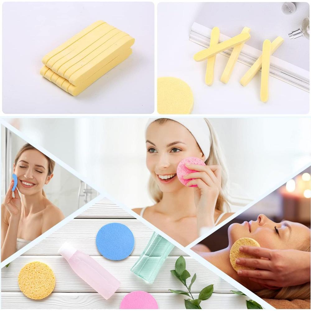 Compressed Facial Sponge, Suitable for Cleaning Products, Bulk and Individually Packaged Makeup Remover Sponge Pads, Exfoliating