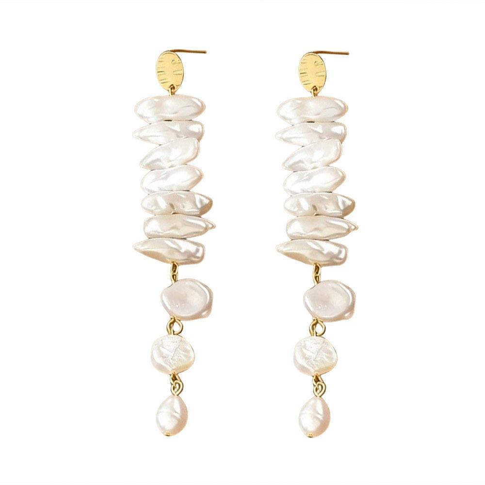 Irregular Pearl Drop Earrings Pearl Flower Christmas Tree Necklace Jewelry Accessories