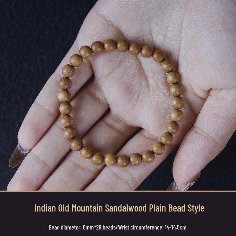 Mysore Sandalwood Bracelet with Amber  Hetian Jade Beads for Men  Women: Single Strand Buddhist Prayer Accessory Standard