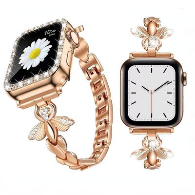 Strap for iWatch S10 S9 46mm 42mm 45mm 41mm 49mm Metal Strap Plastic Diamond Protective Case Apple Watch Ultra Series 10 9 8 7 6 5 SE