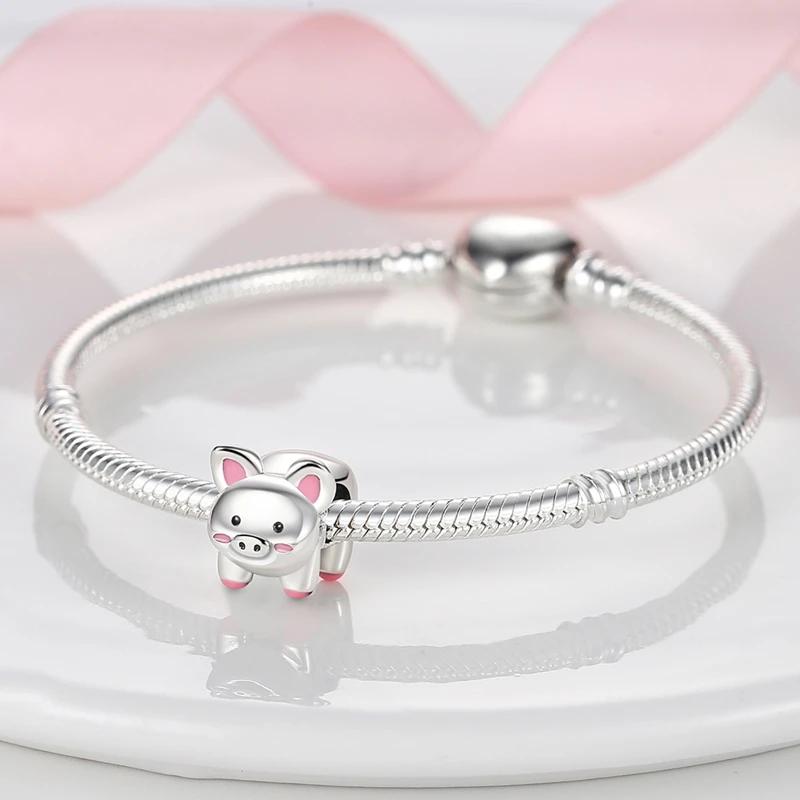 Nya Koppar Djur Katt Hund Björn Apa Elefanter Original Pärlor För Pan Charms Armband Kvinnor Diy Smycken Gåva
