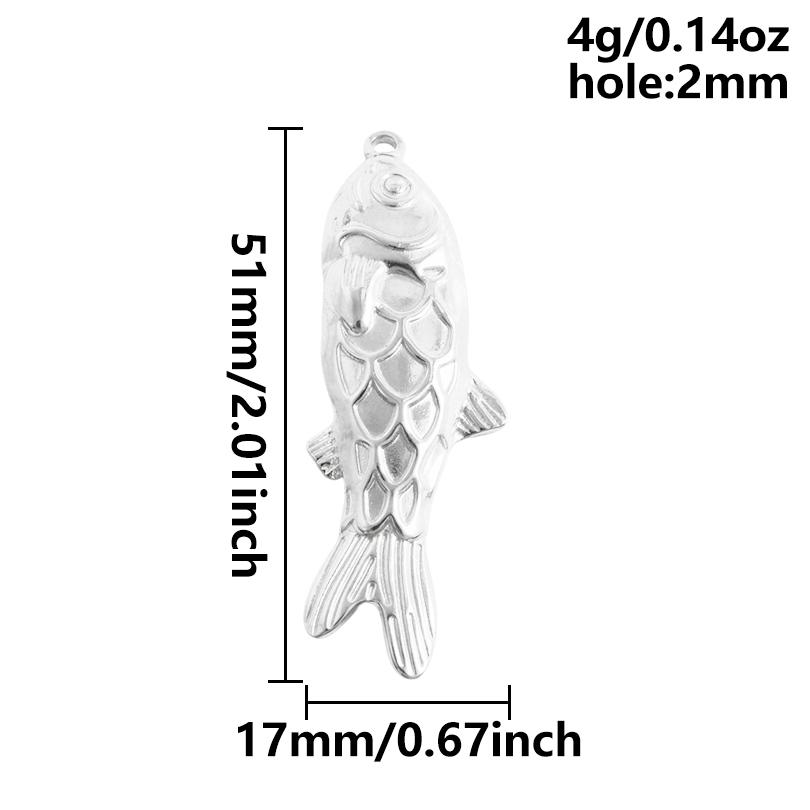 6pcs Different Bone Tail Fish Charm Ocean Animal Pendants Stainless Steel Charms For Jewelry Making Supplies Handmade Materials