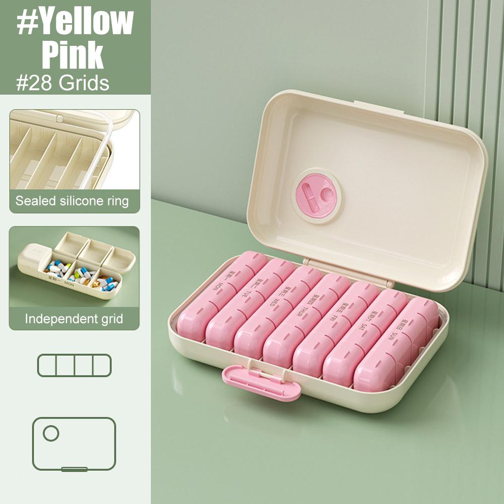 1 Stück Wöchentlicher Pillenorganisator 3/4 Mal am Tag, 7 Tage Pillendose 3/4 Mal, Tragbares Reise-Pillenetui für Pillen/Vitamine/Fischöl