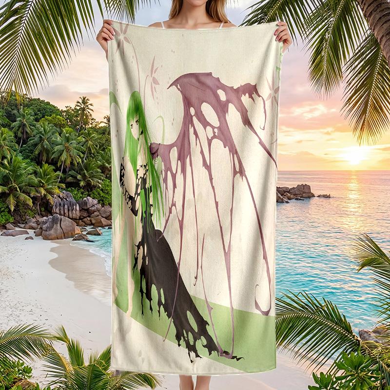 Beach Towel with Anime Code Geass Pattern - soft,absorbent,machine washable Lightweight&Modern,swimming,Travel Essentials