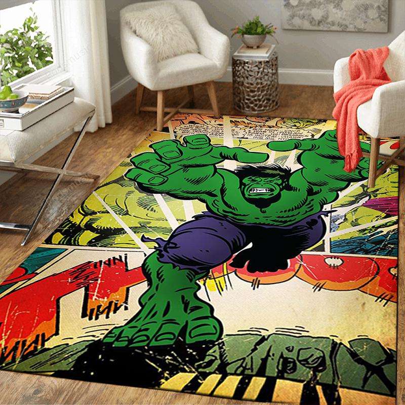 1Pc Hulk'S Comic Adventure Rug, Office Carpet Indoor Outdoor Doormat, Non-Slip Soft, Living Room, Christmas Halloween Gift. M928673