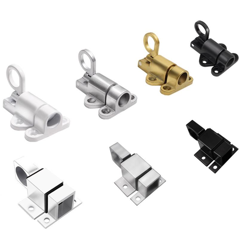 1Pcs Airplane Rebound Pin Door Bolt Latch Automatic Door Spring Bounce Lock Security Pull Ring Anti-Theft Self Closing Latch