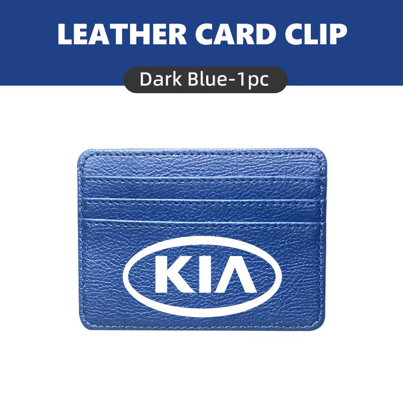 DWBR1 Tragbarer Leder Multi-Schlitz Kreditkartenhalter Geldbörse Geschenk für KIA Stinger Optima Cerato Soul Venga Forte Spectra Sedona