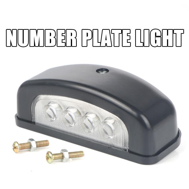 12-24V Truck LED License Plate Light Car Number Plate Lamp 4 LED Rear License Number Plate Light For Truck SUV Trailer Lorry