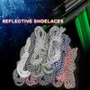 1 Pair 120CM Reflective Sports Shoelace Round Woven Rope Rhoelace Rtrong Light Shoelace Durable Polyester Shoelace Rope
