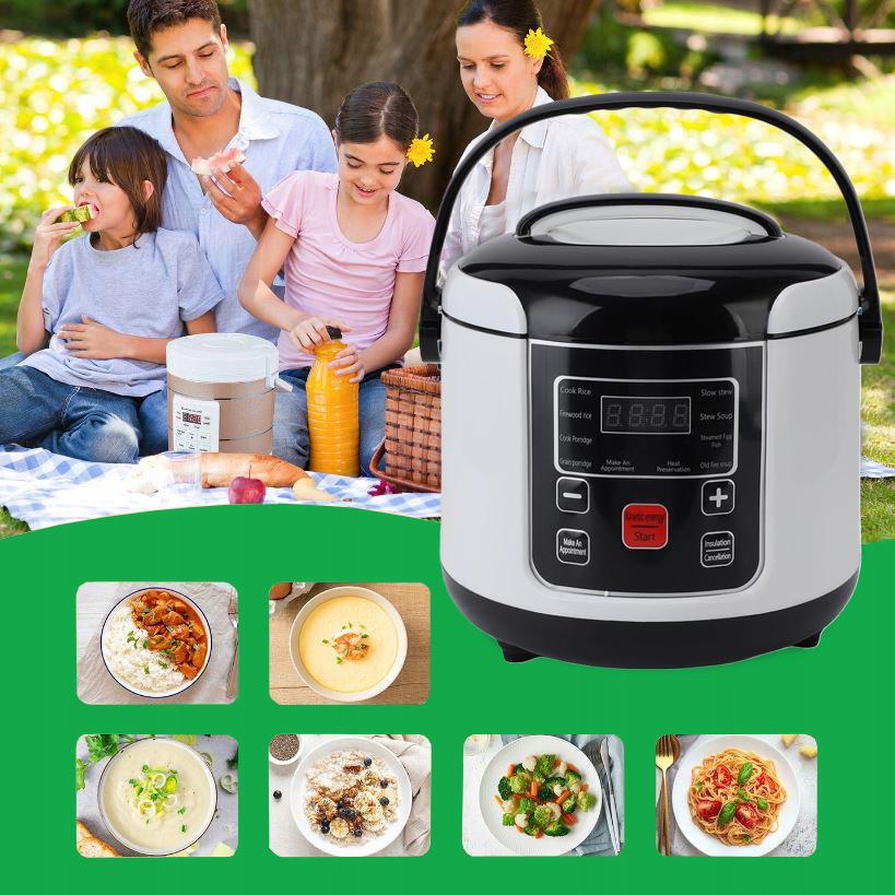 TIR autobus LCD timer RYOWNIK 2L samochód MULTICOOKER turystyczny 24V