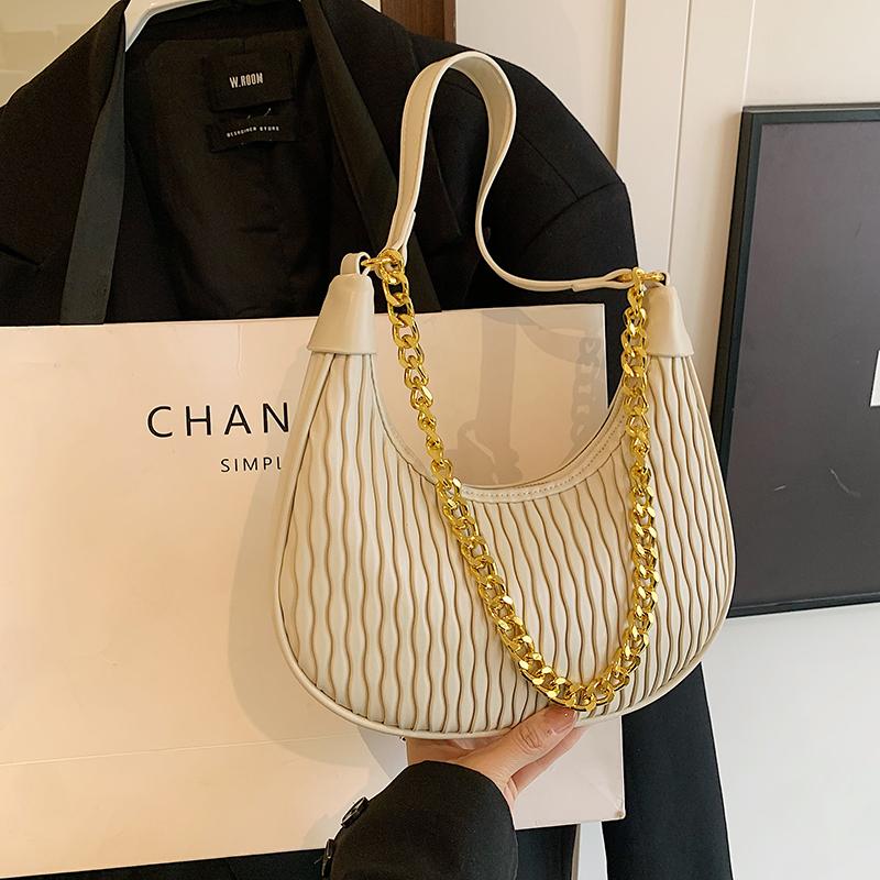 Fashionable and Versatile Dumpling Bag  New Single Shoulder Crossbody Women's Bag Crescent Bag Light Luxury Underarm Bag