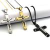 Christliches Jesus Kruzifix Kreuz Anhänger Halskette für Frauen Männer Edelstahl Gold Silber Farbe Kette Halsketten Amulett Schmuck Geschenk