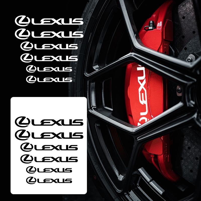 6pcs Car Brake Caliper Stickers Lettering Vehicle Decals Accessories For Lexus F SPORT ES RX NX LS UX IS CT GS RC SC TX LX GX RZSR4