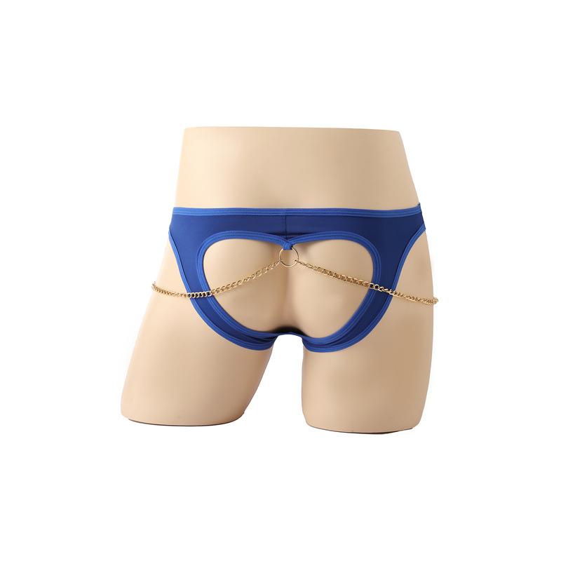 Men's Men's Lingerie Sexy Panties Flirting Products Butt Hollow Chain Design Three-character Pants