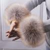 Frauen Kunstpelz Plüsch Manschette Hand Armwärmer flauschig weiche Handgelenk Band Handschuhe Winter