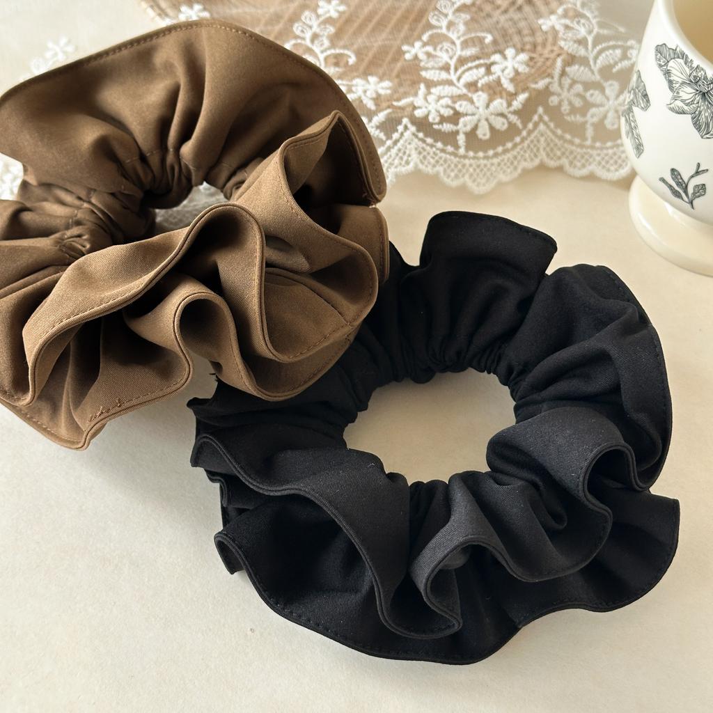 Minimalist Solid Color Scrunchies Large Hair Tie for Women Aesthetic Office Chic Hair Accessory