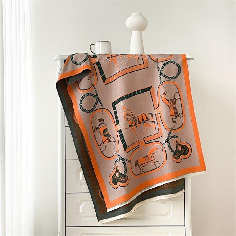 Autumn and winter new carriage scarf femininity versatile scarf double-sided imitation cashmere high-end warm shawl long scarf