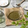 NARUMI Glass Plate Bowl Deep Dish Lucy Garden 23cm Olive Green Dishwasher Safe Simple Handmade UG1000-20OG
