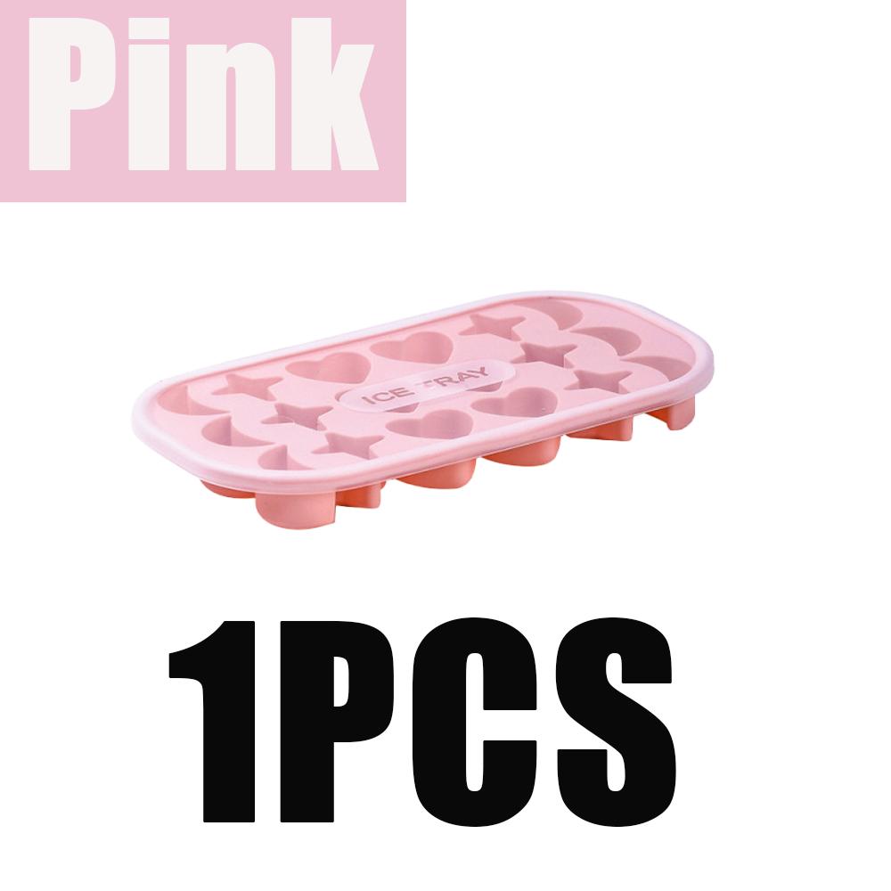 Silikon Eiswürfelform mit Deckel Eisform mit Mond Stern und herzförmiger Form für Kühlung Getränke Whiskey Wodka Cocktails