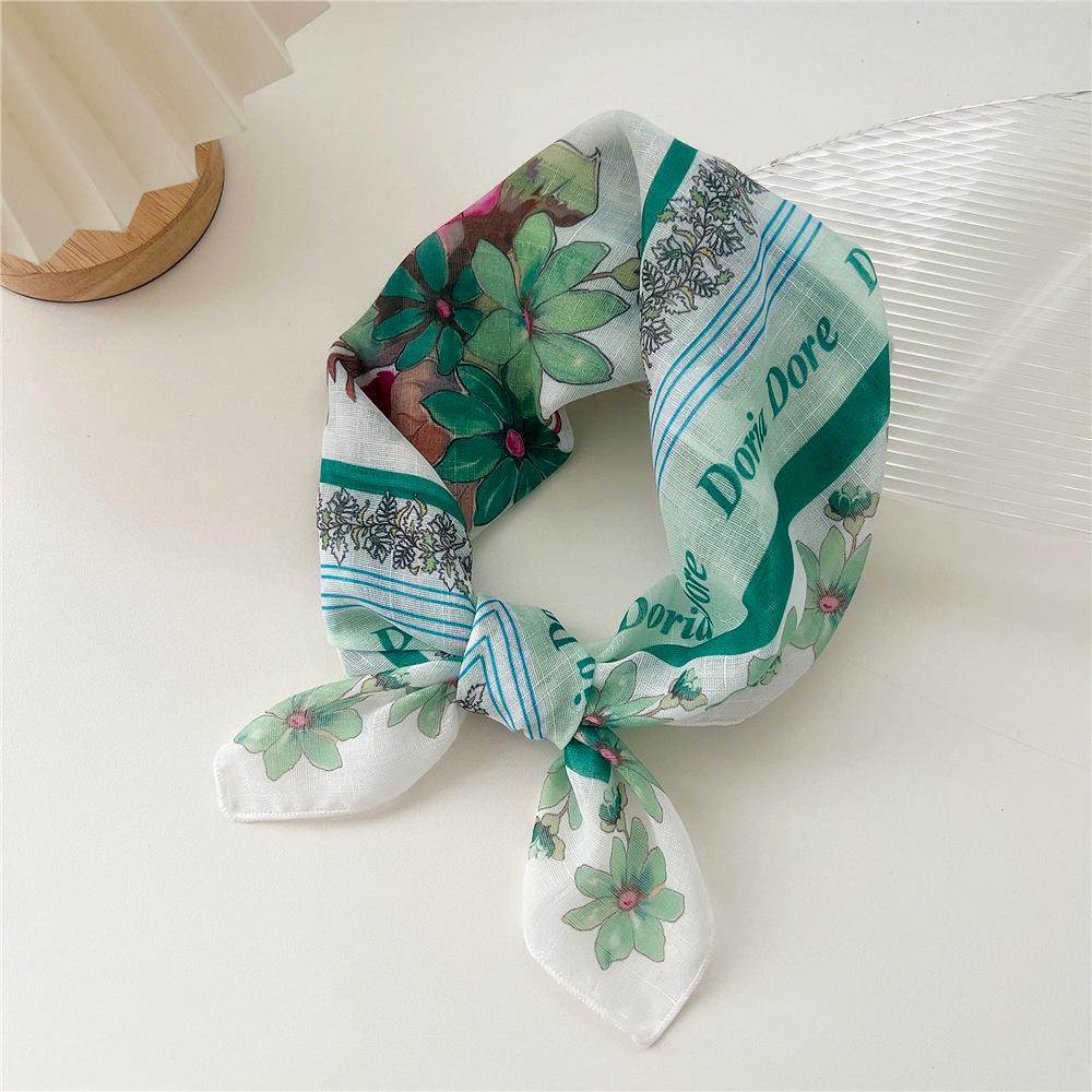 58 Baumwolle Leinen Seide Halstuch - Damen Vielseitiges Atmungsaktives Modeaccessoire für Frühling, Sommer, Herbst. Perfekt als Haarband oder Dekoration.